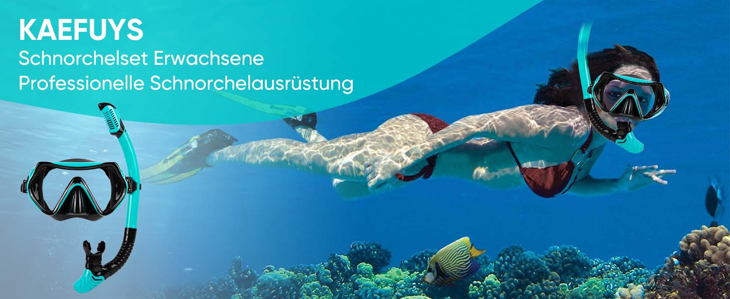 Набір для снорклінгу дорослих, сухий, з маскою та трубочкою, антизапітніння, 180° панорама, для жінок та чоловіків, плавання, відпочинок на пляжі