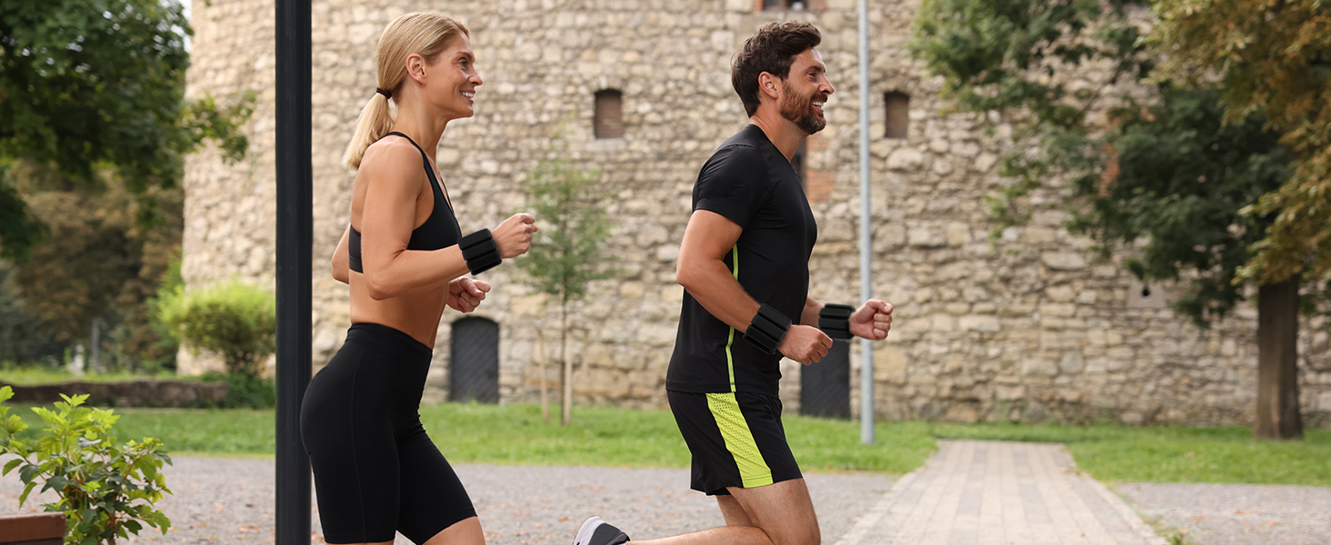 Ваги для ніг та рук, регульовані | Набір 2 шт (1 кг пара, 0,5 кг кожний) | Силіконові ваги на зап'ястя для жінок | Йога, Пілатес, танці, балет, біг, плавання, кардіо, чорний