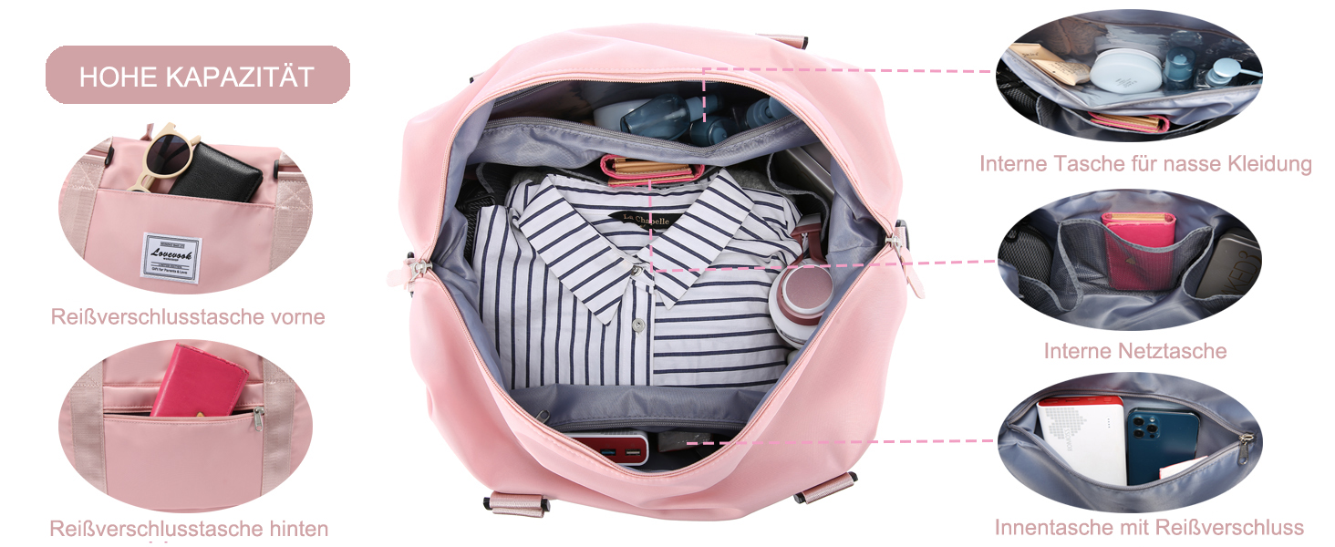 Спортивна сумка LOVEVOOK для жінок: водонепроникна дорожня сумка-мішок, 30L, світло-блакитна