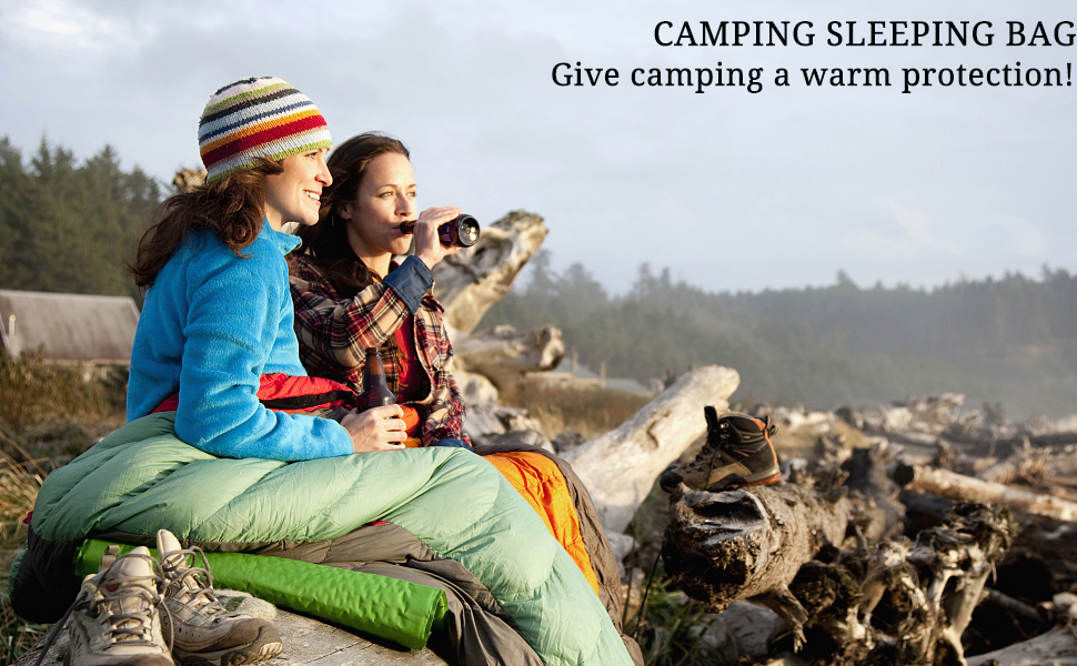 Спальний мішок 3-4 сезони для дорослих та дітей - легкий, водонепроникний, для кемпінгу та подорожей (86.61''x31.49'', фіолетово-сірий)