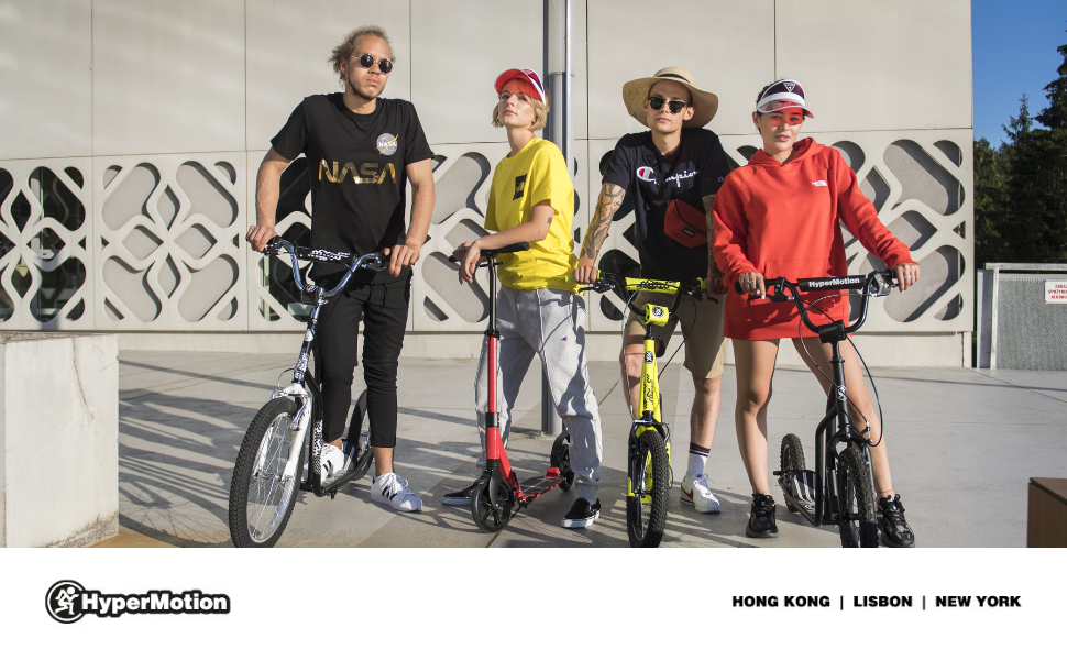 Дитячий трюковий самокат HyperMotion, складний, чорний, 20