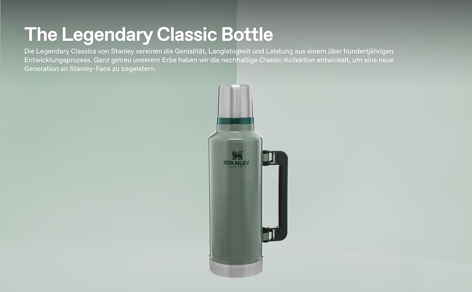 Термос Stanley Classic Legendary 1.9 л, зелений (Hammertone Green) - нержавіюча сталь, 45 год утримання тепла/холоду, BPA-free