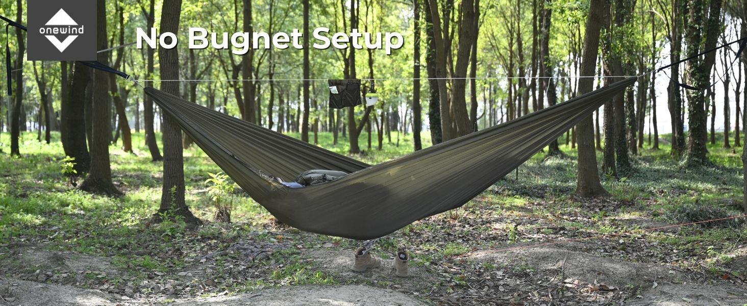 Гамак для кемпінгу OneWind з москітною сіткою, 3,35м x 1,72м, зелений