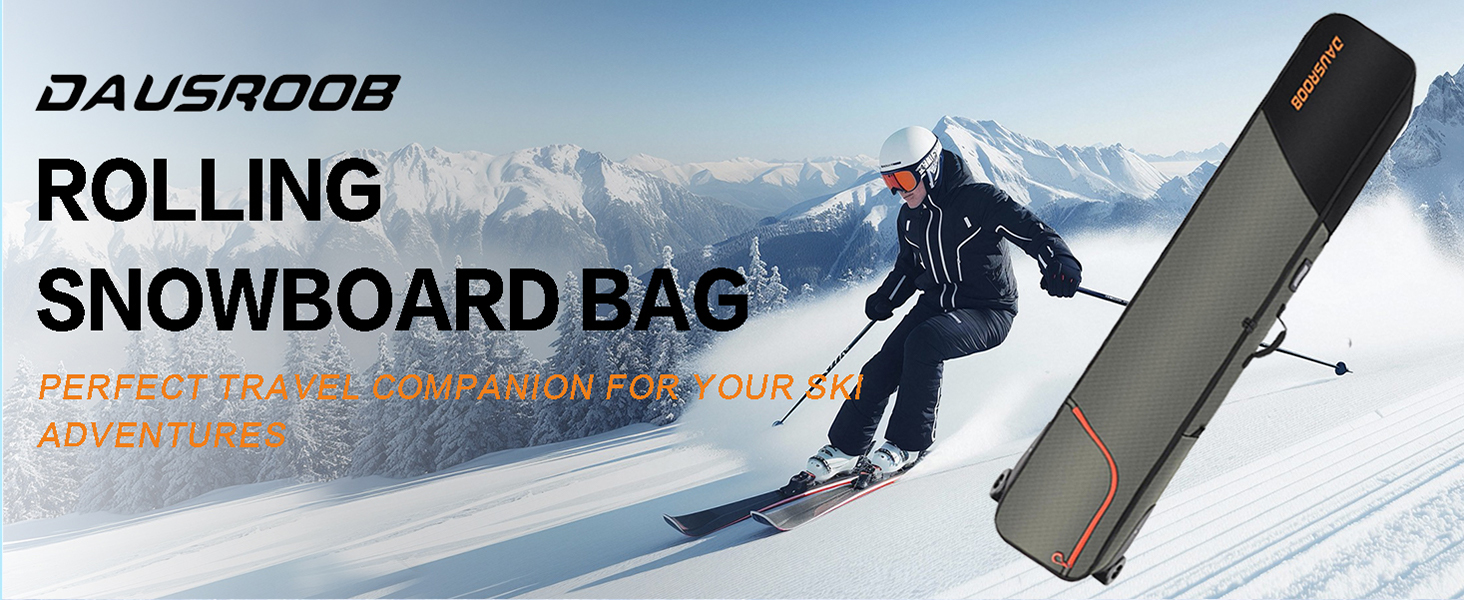 Чохол для сноуборду/лиж з колесами, 1680D Oxford, водонепроникний, для подорожей літаком, 164 см