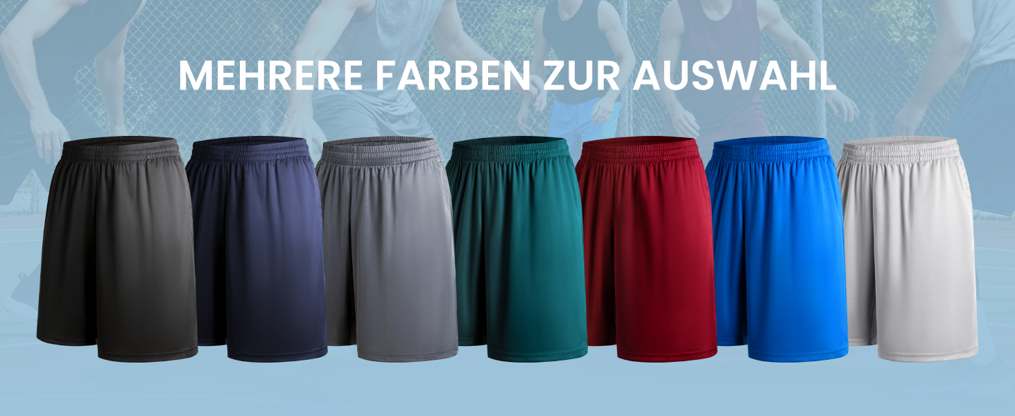 Чоловічі спортивні шорти 5 шт. з кишенями та еластичним поясом, швидковисихаючі, XL, чорний, графітовий, темно-синій, місячний сірий