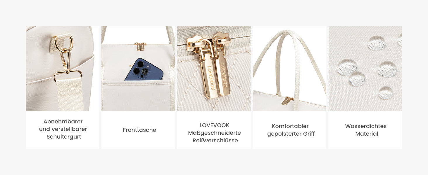 Сумка-мішок LOVEVOOK для жінок, дорожня сумочка-вікендер з відділенням для взуття та мокрих речей, 2 шт. у наборі, велика спортивна сумка, ручна поклажа для подорожей літаком, фітнесу, йоги, бежева, L (35 л)