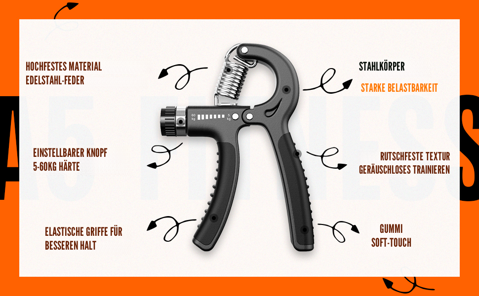 Підсилювач хвату - тренажер для рук та зап'ястя з регулюванням 5-60 кг + E-Book. Розвиток сили хвату, реабілітація. Червоний & Чорний