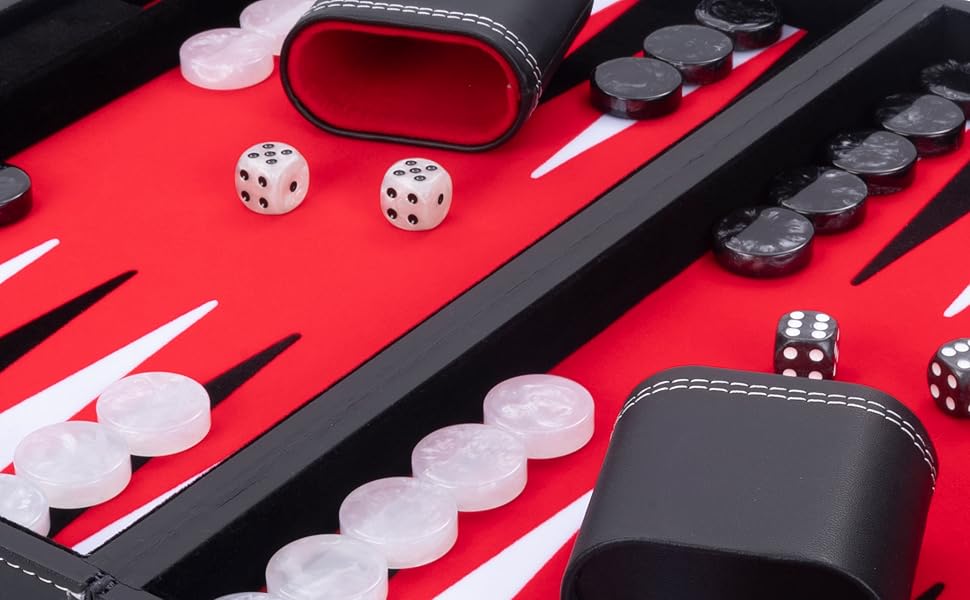 Набір для гри в шашки Engelhart Luxus 250506 - сірий, штучна шкіра, перламутрові фішки, 38 см