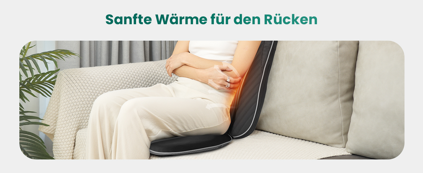 Масажне сидіння Snailax Shiatsu з підігрівом та вібрацією для шиї та спини, масажер для крісла, подарунок для чоловіків та жінок, 40.6x35.5x66cm