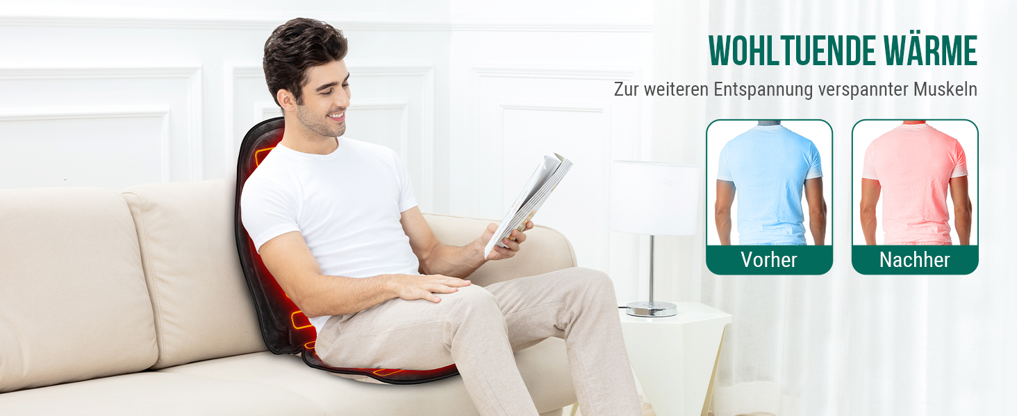 Масажне сидіння Snailax з піною-пам'яттю та підігрівом, масажна подушка з вібрацією для спини та шиї, масажер для спини для дому та офісу, сидіння, подарунок для чоловіків/жінок, чорний