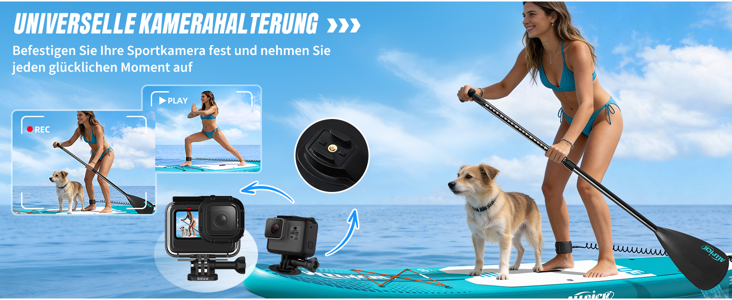 Надувний SUP-борд ALLPICK Premium Set: Комплектація для SUP-серфінгу, камера, аксесуари, регульоване весло, 200 кг, серо-зелений