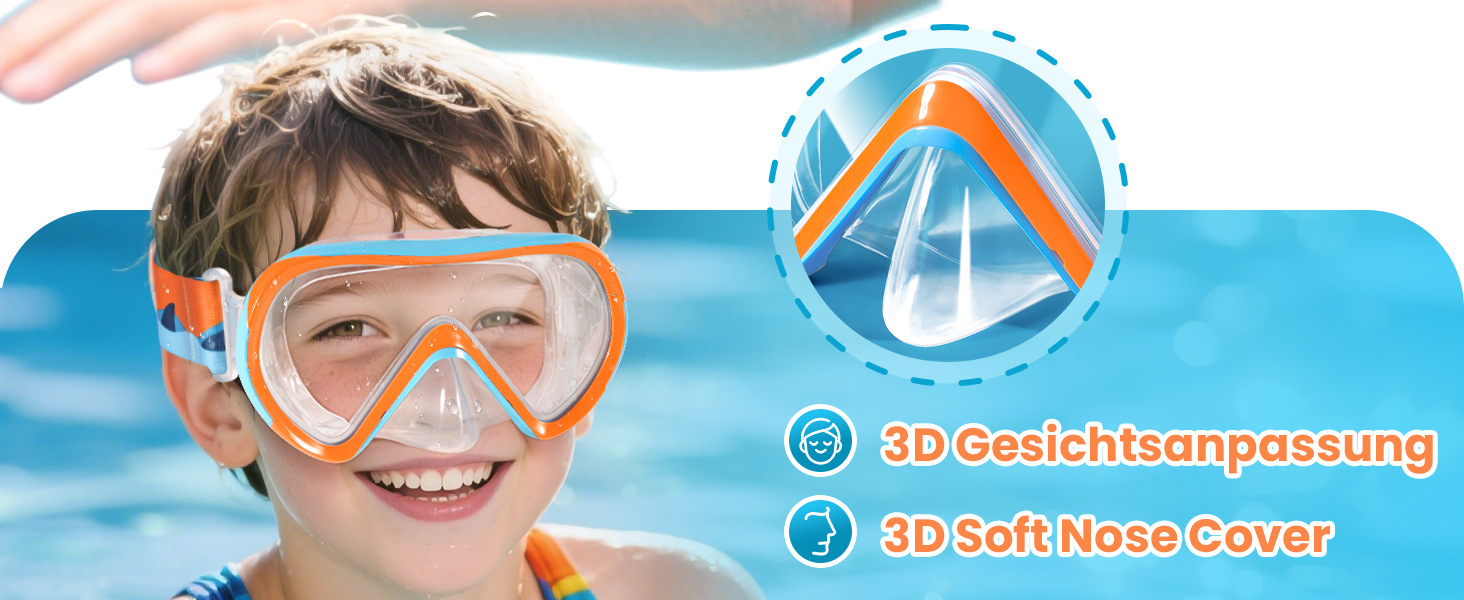 Дитяча маска для плавання та снорклінгу Supertrip, 6-14 років, скло, рожево-фіолетовий