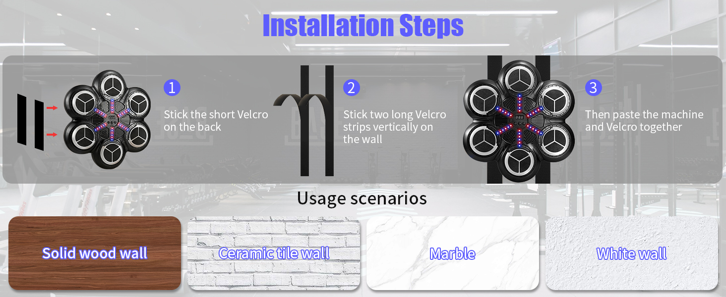 Музична боксерська машина для тренувань: Bluetooth, світлові ефекти, 3 режими, підрахунок ударів (81353)