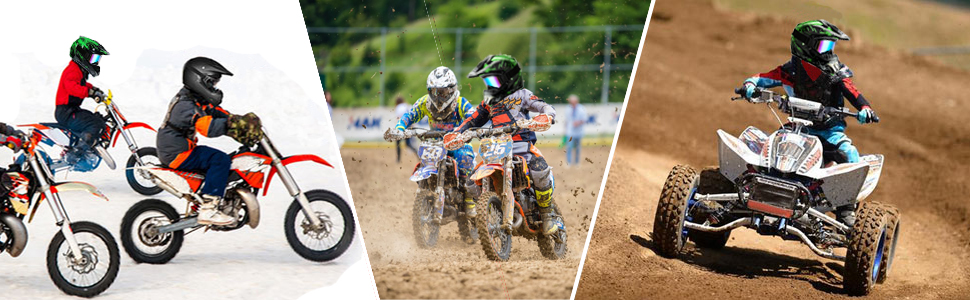 Мотокросовий шолом VOMI Enduro чорний-зелений з окулярами, маскою, рукавицями та гачком, повнолицевий захисний шолом для дітей і дорослих для мотоциклів, гірських велосипедів, багі