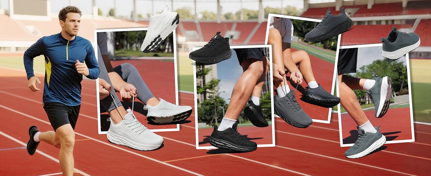 Кросівки для бігу та повсякденного носіння Unisex, білі, 37-46 EU. Зручні, з амортизацією, широка колодка, для фітнесу, тренувань, ходьби.