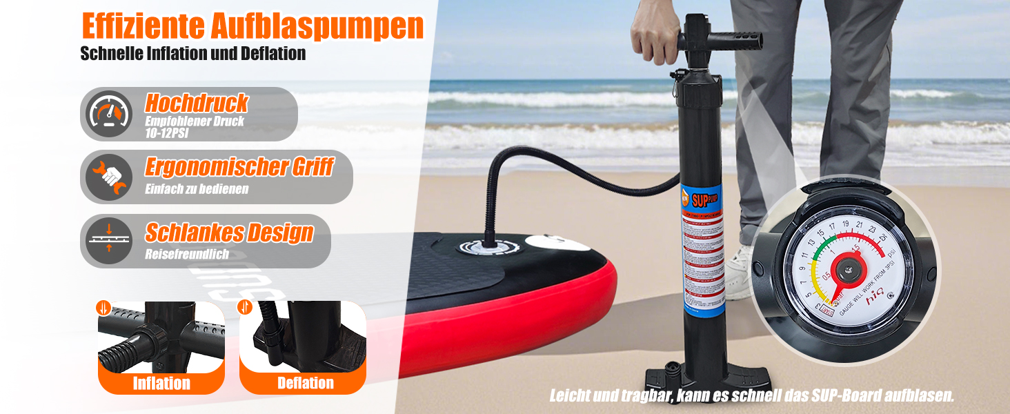 Надувний SUP борд для 2+1 людини/сім'ї Stand Up Paddling Board SUP06RK Black Red - до 150 кг, з веслом та плавниками