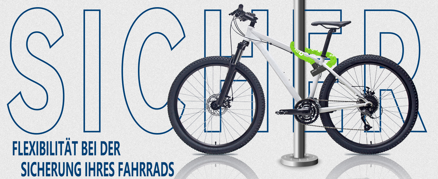 Замок для велосипеда з 3 ключами, антивкрадійний ланцюговий замок 90см, висока безпека, водовідштовхувальний чохол для велосипеда/електросамоката/електровелосипеда/MTB/мотоцикла/вантажного велосипеда 870мм, чорний