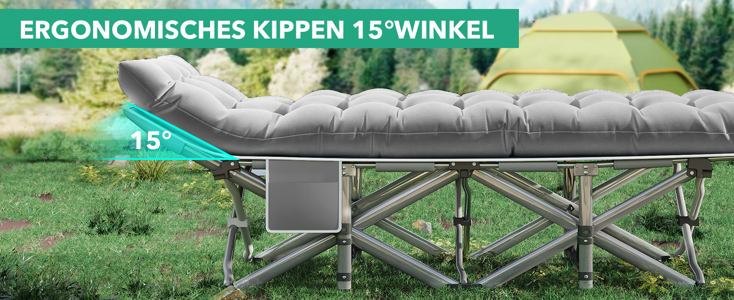 Розкладне ліжко-матрац для кемпінгу та відпочинку (190x71x35 см, сірий)