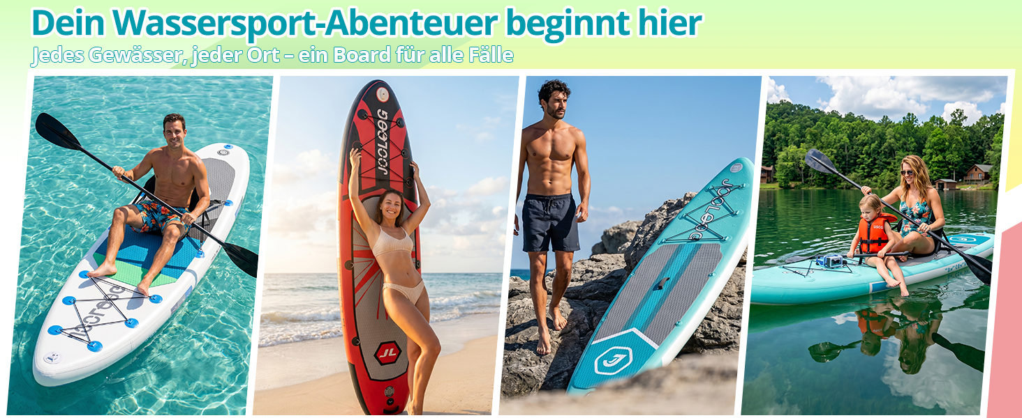 SUP дошка Premium Allround для початківців та досвідчених, з сидінням, до 200 кг, 320x81x15 см, м'ятно-бірюзово-біла + тримач для камери