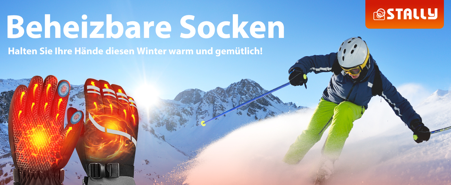 Гріючі рукавички з акумулятором 7.4V 6400mAh USB, 3 режими нагріву, водонепроникні рукавички з нагрівом для зимових видів спорту, катання на лижах, мотоциклі, велосипеді, піших прогулянок