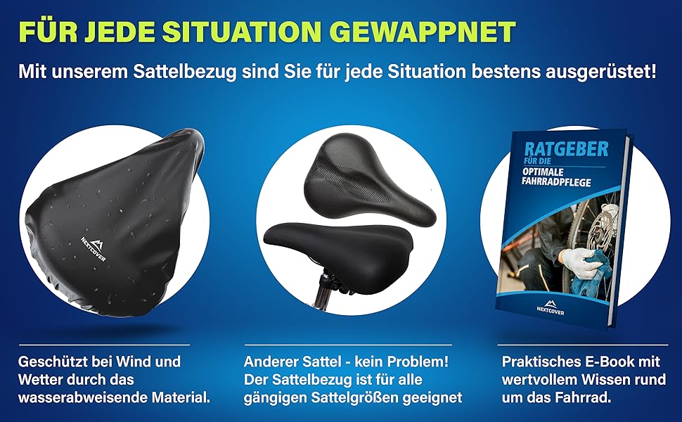 Водонепроникний чохол на сидіння велосипеда Nextcover® 2 шт. I Захист від дощу I Чорний