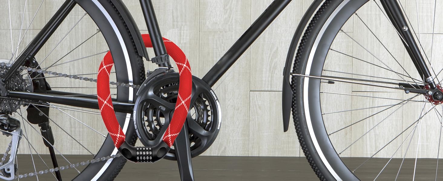 Надійне велозамок Nean з кодом, 6 мм, 900 мм, червоний