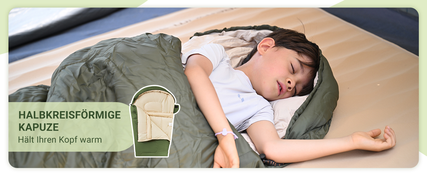 Сплячий мішок KingCamp для дітей та дорослих, 3-4 сезони, двошаровий, теплий, сірий, для кемпінгу та походів, 165x70x45 см