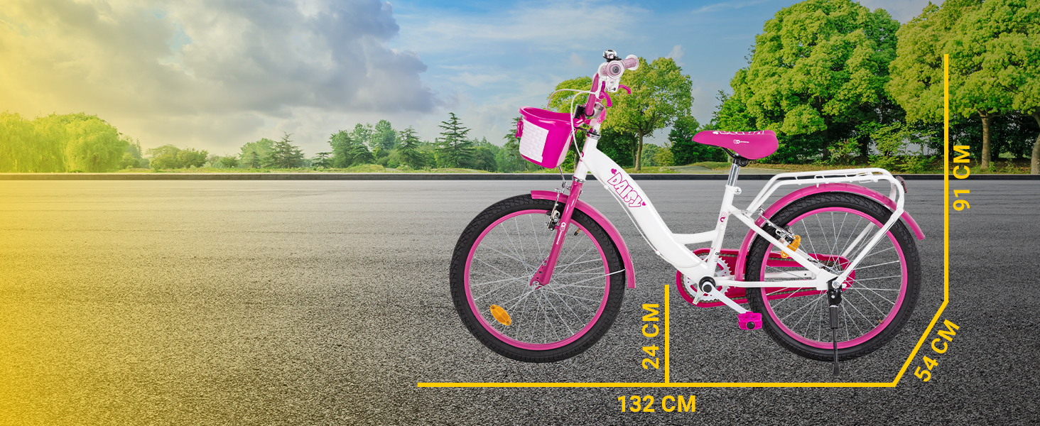Дитяче велосипед Actionbikes Daisy | 12, 16, 20 дюймів - V-Brake гальма - захист від бруду спереду та ззаду - велосипед для дітей 2-9 років, для дівчаток та хлопчиків