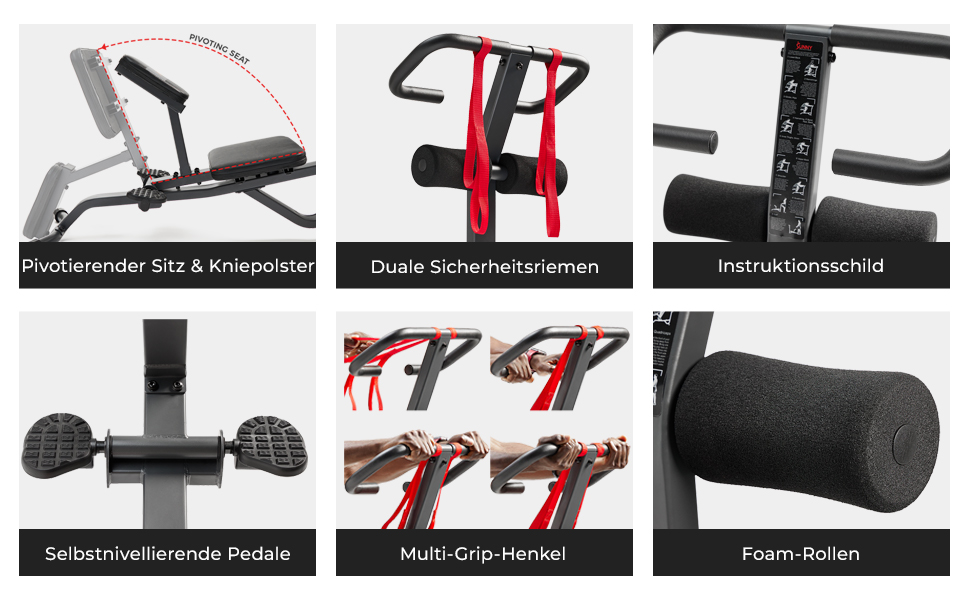 Романська лава для гімнастики Sunny Health & Fitness з регульованим нахилом – тренажер для пресу та спини для дому, багатофункціональний, для сідниць та пресу