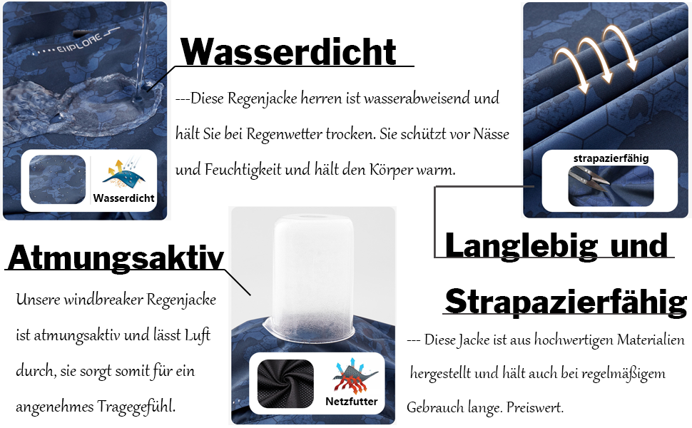 Чоловіча куртка: водонепроникна вітрозахисна софтшел куртка-бомбер, камуфляж, легка літня, M 6288, темно-синій