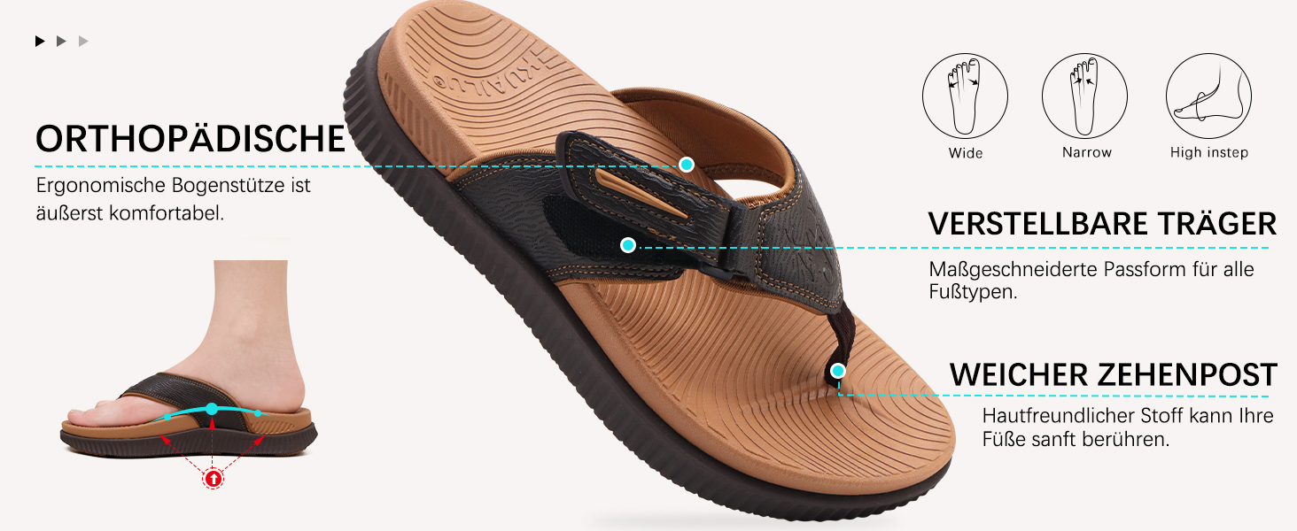 Чоловічі шльопанці KuaiLu для відновлення та ходьби, ортопедичні, спортивні, з товстою підошвою, комфортні, з підтримкою склепіння стопи, чорно-червоні, 46 EU