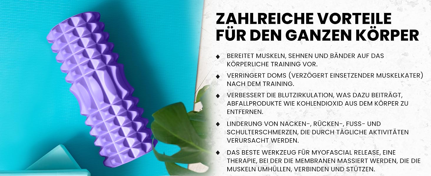 Набір для масажу та реабілітації Unycos: ролер для фасції, фітнес-гумки, масажний м'яч, стік для реабілітації, мотузка для формування, сумка для зберігання (Чорний/Лідний)