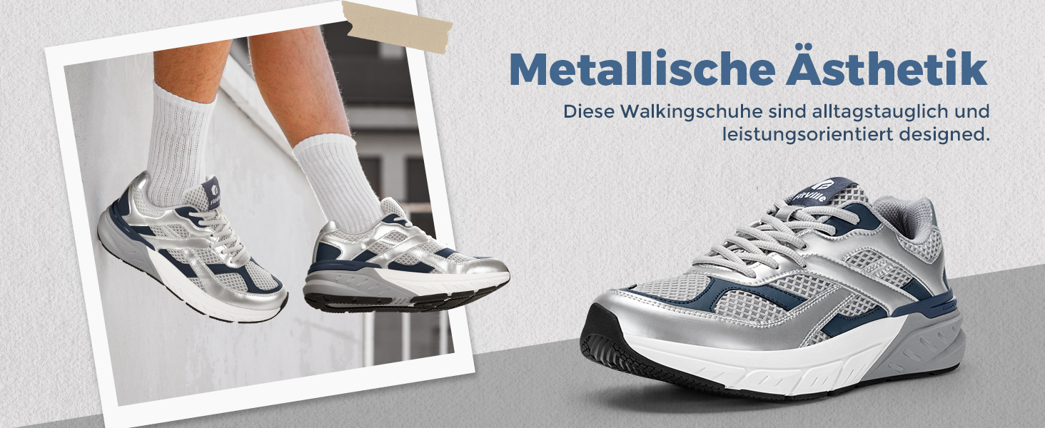 Кросівки для бігу FitVille Neo V6 X-Wide (43 EU) срібно-блакитні: комфортні, дихаючі, для вулиці та фітнесу