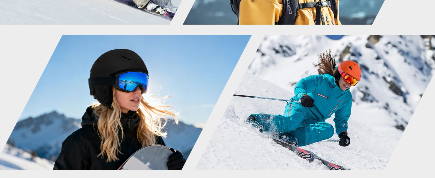 Шолом гірськолижний чоловічий, сірий, з вентиляцією, полікарбонат, захист від ударів, унісекс, розмір L