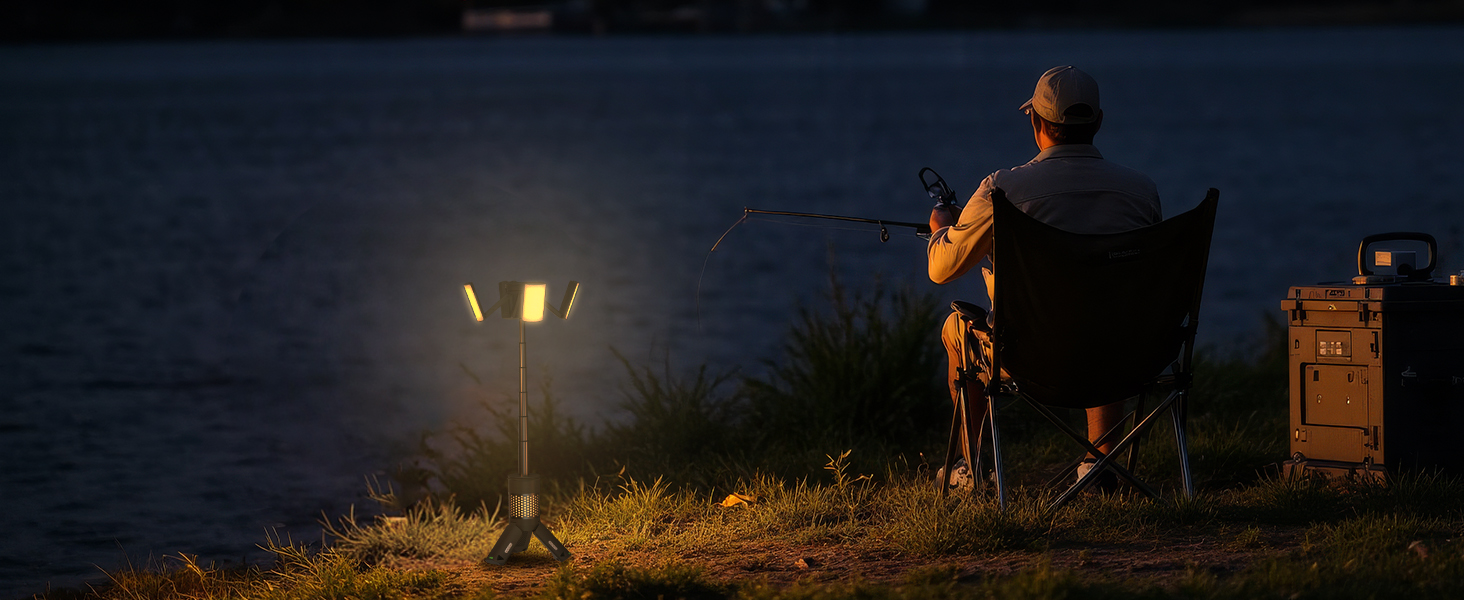 Ліхтар кемпінговий акумуляторний Teleskop Campinglampe 12000 mAh, багатофункціональний, магнітний, водонепроникний IPX5 для кемпінгу та подорожей