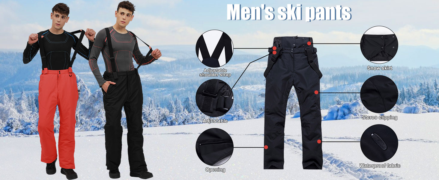 Костюм чоловічий гірськолижний HOTIAN, комплект куртка та штани, теплий зимовий костюм для сноубордингу, катання на лижах, походів, альпінізму, XL, червоно-біло-чорний