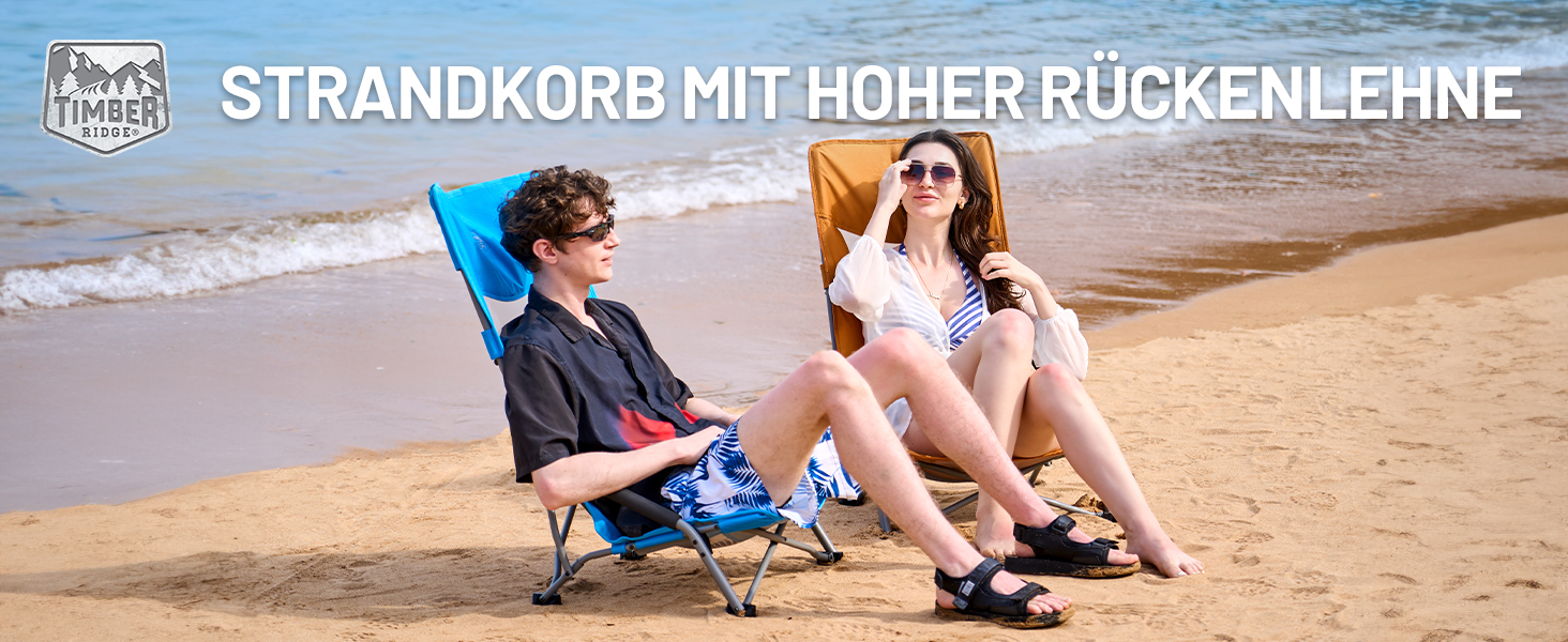 Складний стілець Timber Ridge для кемпінгу з високою спинкою та дихаючим матеріалом (Оранжевий)