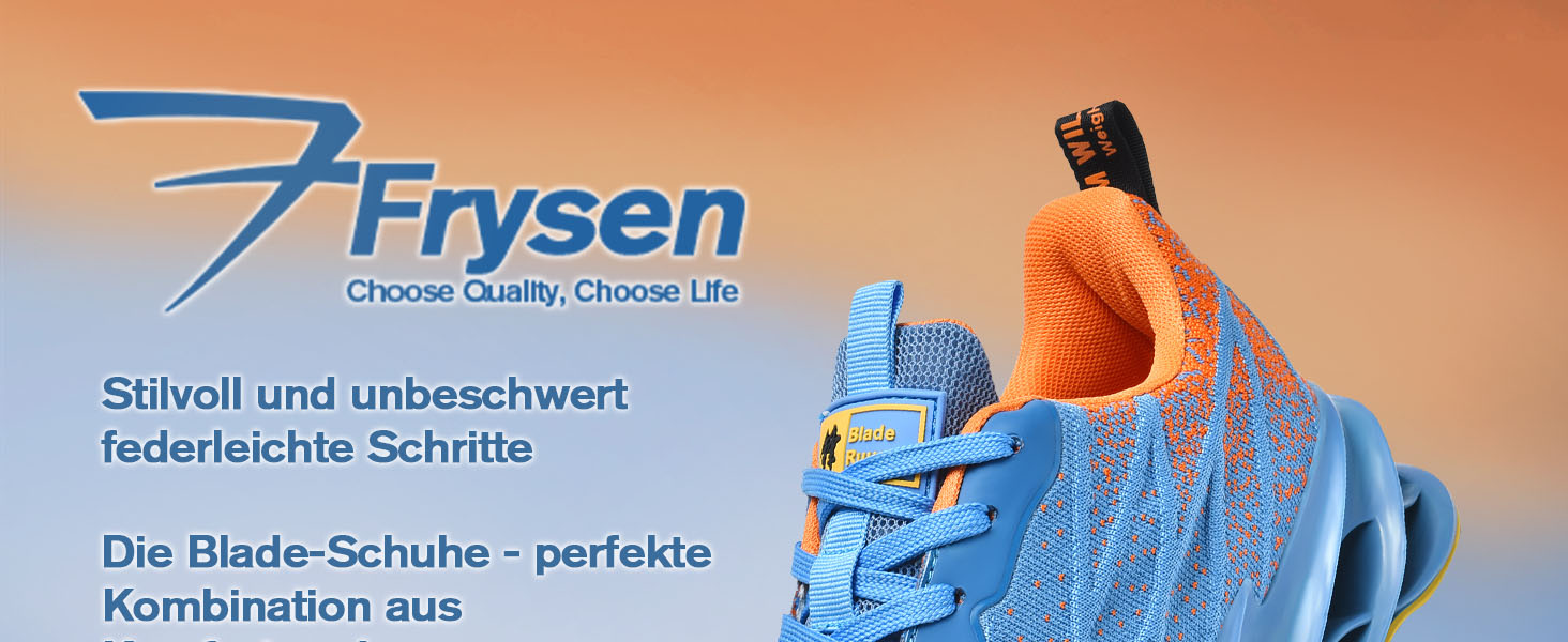 Кросівки для бігу та вулиці Frysen: дихаючі, для чоловіків та жінок, розміри 38-46 EU, білі (39 EU, синьо-помаранчеві)
