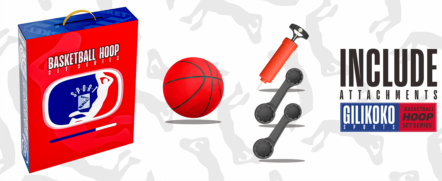 Баскетбольний кошик зі стійкою, набір, 110-190 см, регульована висота, ігровий набір для дітей (синьо-червоний)