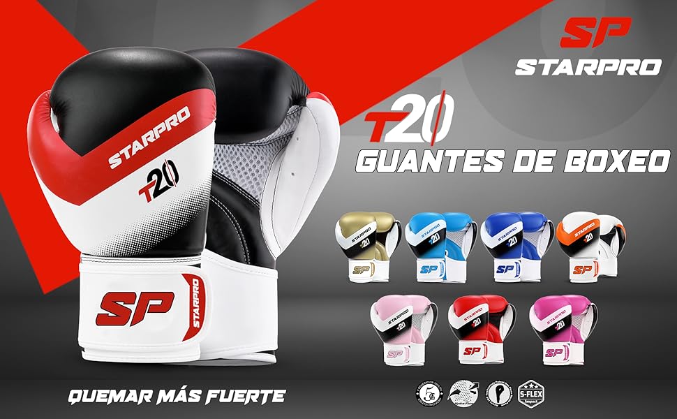 Боксерські рукавички Starpro T20 для жорстких ударів та швидкого нокауту - чоловічі та жіночі, 8oz, Solarblau