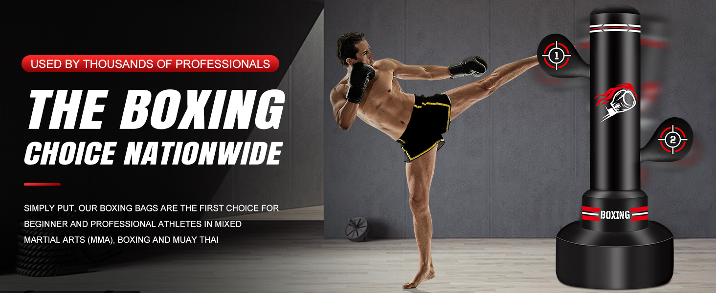Стенд-боксерський мішок NZQXJXZ для дорослих 180 см з рукавичками, насосом, скакалкою та м'ячем для рефлексів. Ідеально для MMA та фітнесу