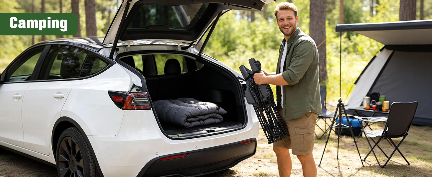 Розкладне ліжко Sekey для кемпінгу XXL, 190 x 71 x 35 см: міцний каркас зі сталі, якісна тканина Oxford, з матрацом, ідеально для гостей, кемпінгу та саду