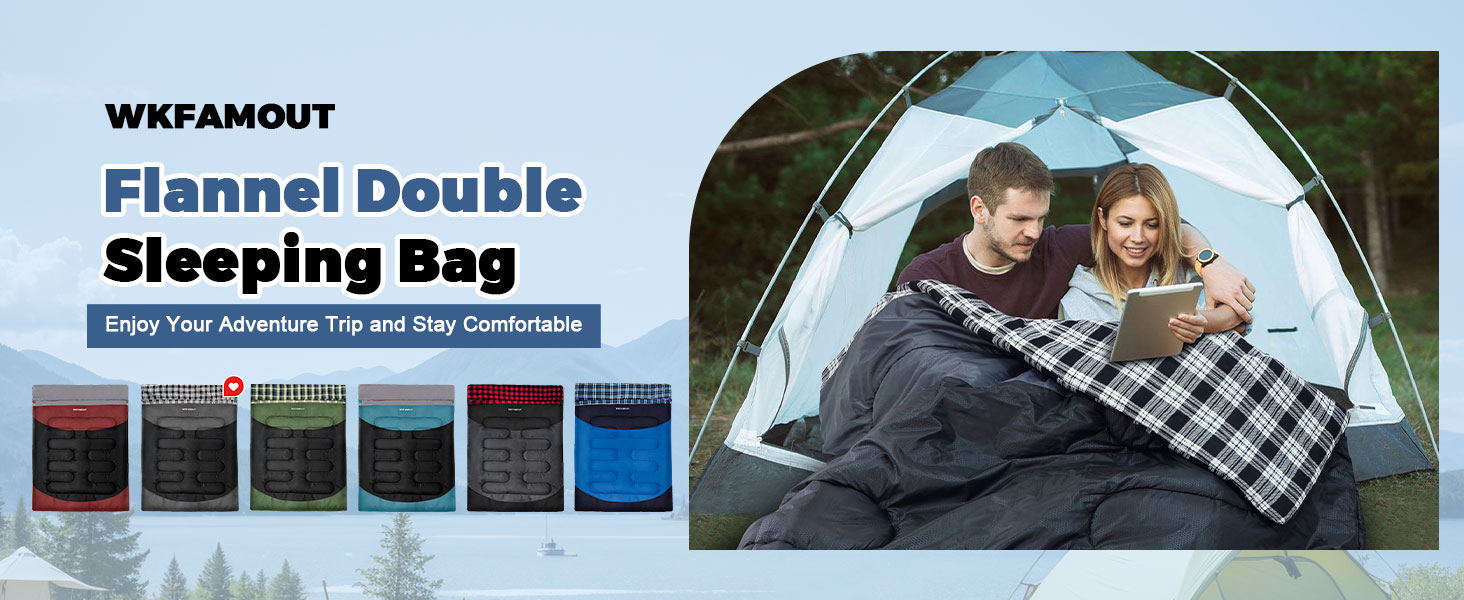 Спальний мішок для двох дорослих, ковдровий, водонепроникний, флісовий, 220x150 см, сірий, з сумкою для зберігання