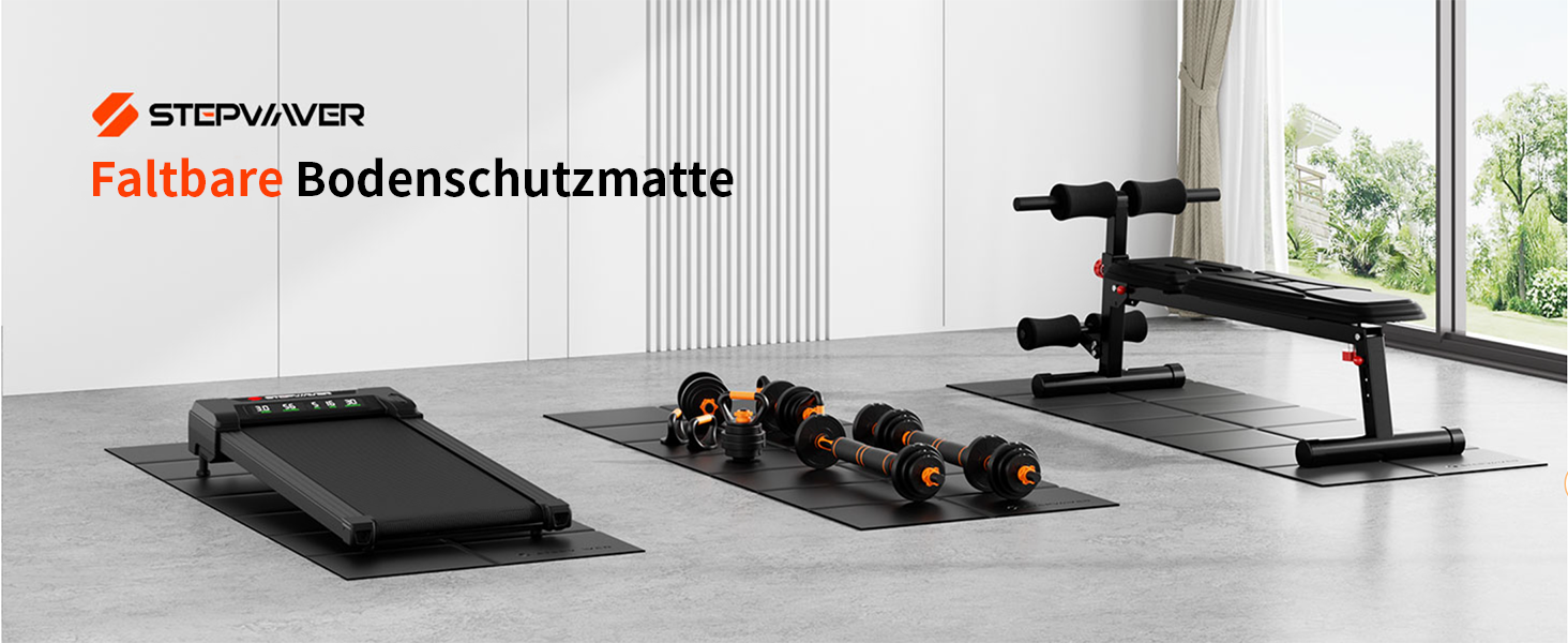 Захисний килимок під бігову доріжку та тренажери, шумопоглинаюча підкладка для підлоги (килим, ламінат), 183 x 81 x 0.6 см