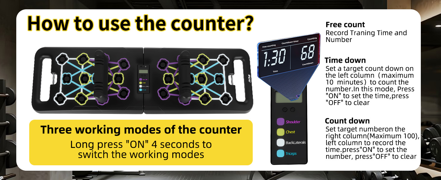 Багатофункціональна дошка для віджимань 24 в 1 з автоматичним лічильником, складаний тренажер для дому та калістеніки, чорний