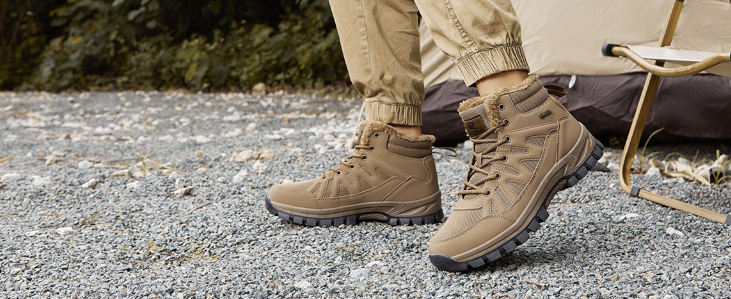 Чоловічі зимові черевики FLARUT: теплі, водонепроникні, для хайкінгу та трекінгу, сірі, 46 EU