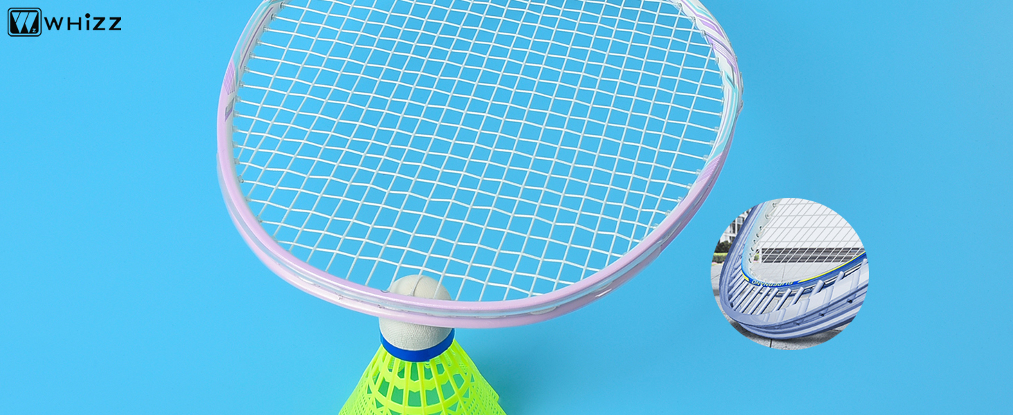 Набір для бадмінтону WHiZZ Carbon: ракетка графітова, воланчики, намотка, сумка (фіолетовий)