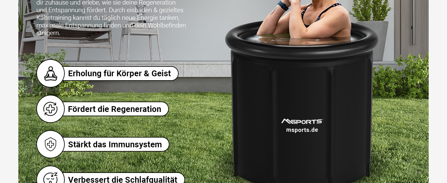 Комплект MSPORTS Ice Bath Premium 80 см сумка, термокришка, насос