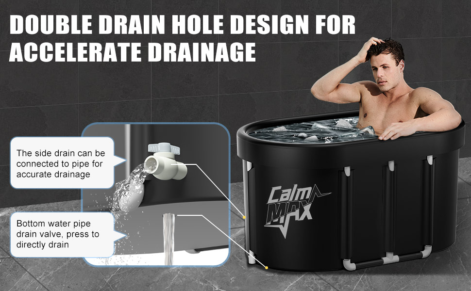 Ванна для криотерапії CalmMax Ovale – 450 л, переносний бак для холодної води, 5 шарів, для спортсменів, 105 x 103 см