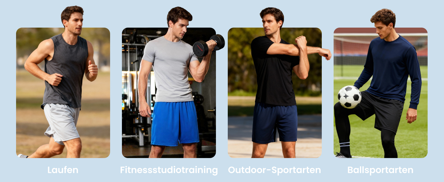 Чоловічі спортивні шорти 5 шт. з кишенями та еластичним поясом, швидковисихаючі, XL, чорний, графітовий, темно-синій, місячний сірий